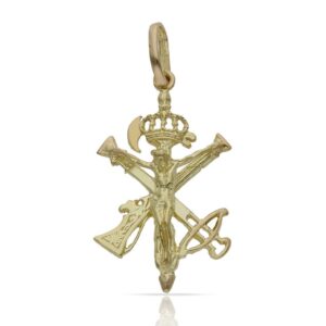 Cruz del leginario fundida maciza en Oro de 18 K