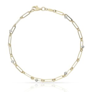 Pulsera bicolor en Oro 18 K